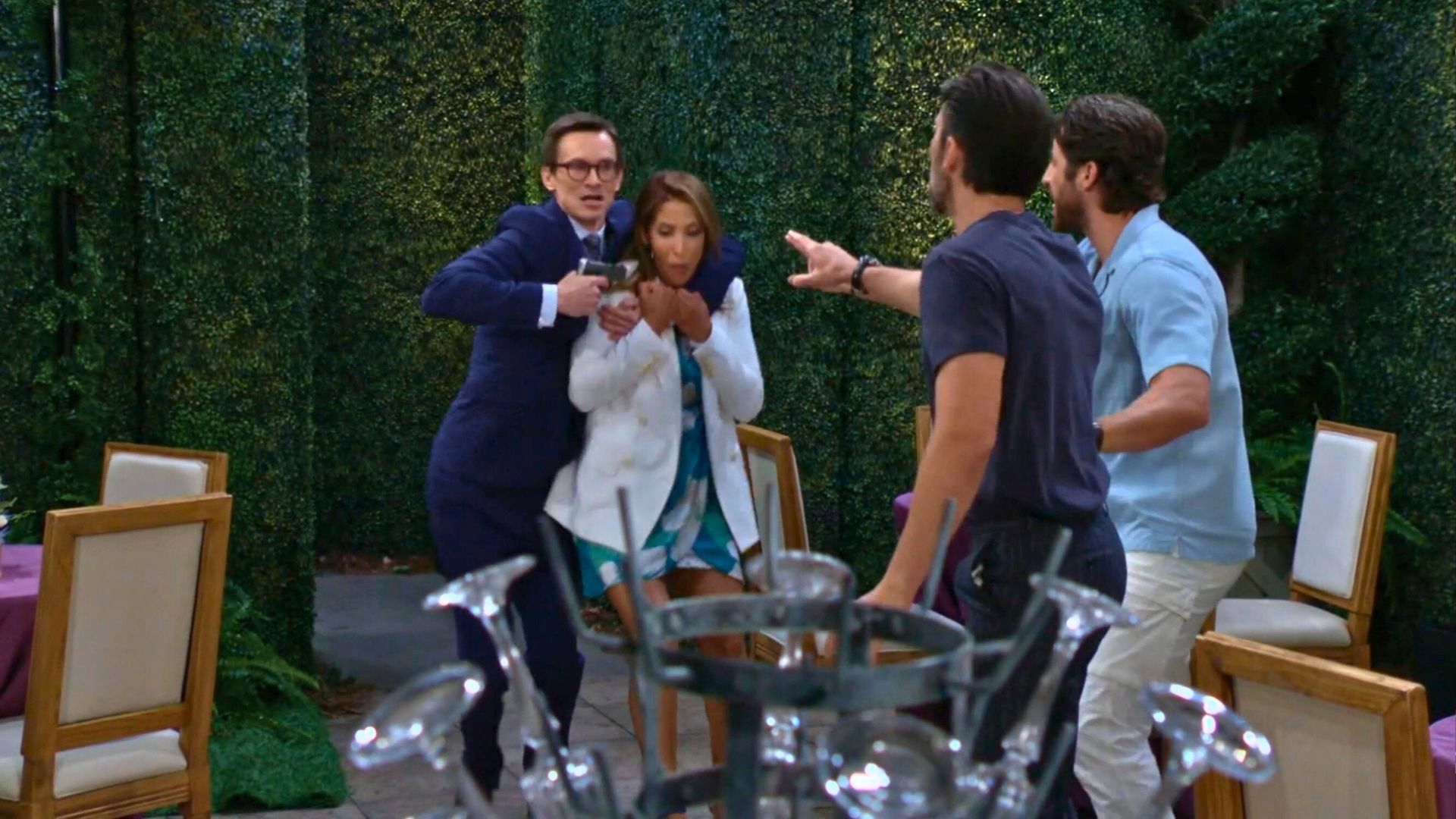 Carter takes Lily at gunpoint on The Young and the Restless | Image: CBS