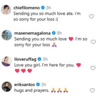Public figures from the Filipino entertainment industry expressed their condolences. (Image via Instagram/@rufamaequinto)