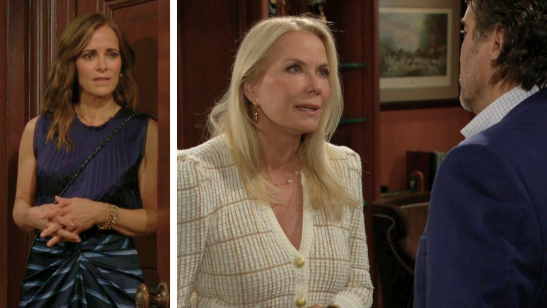 Taylor heard Brooke appealing to Ridge to reunite on The Bold and the Beautiful | Image: CBS