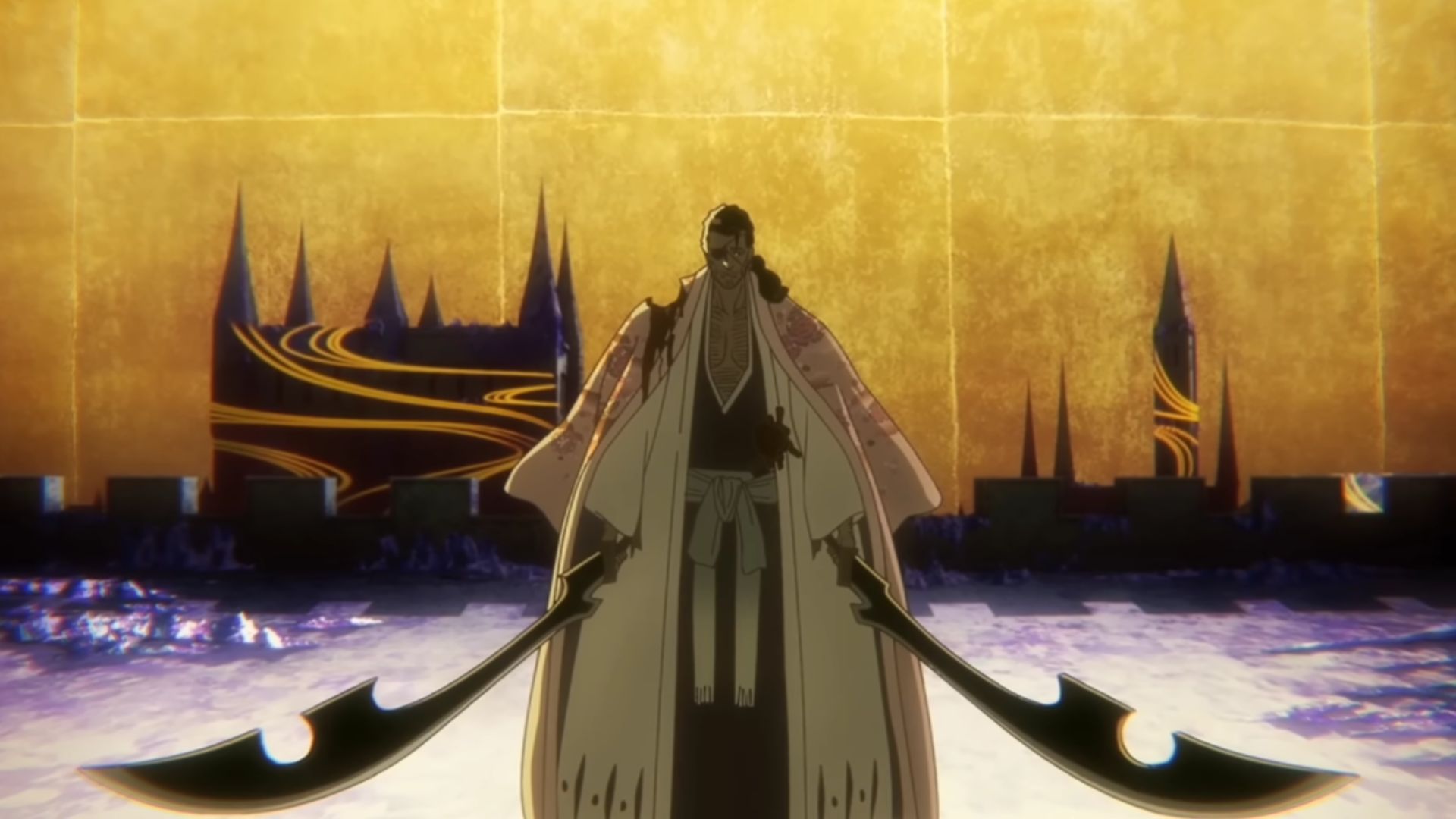 Shunsui Kyoraku as seen during his fight with Lille Barro (Image via Studio Pierrot)