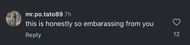 User comment - via @mr.po.tato89's Instagram