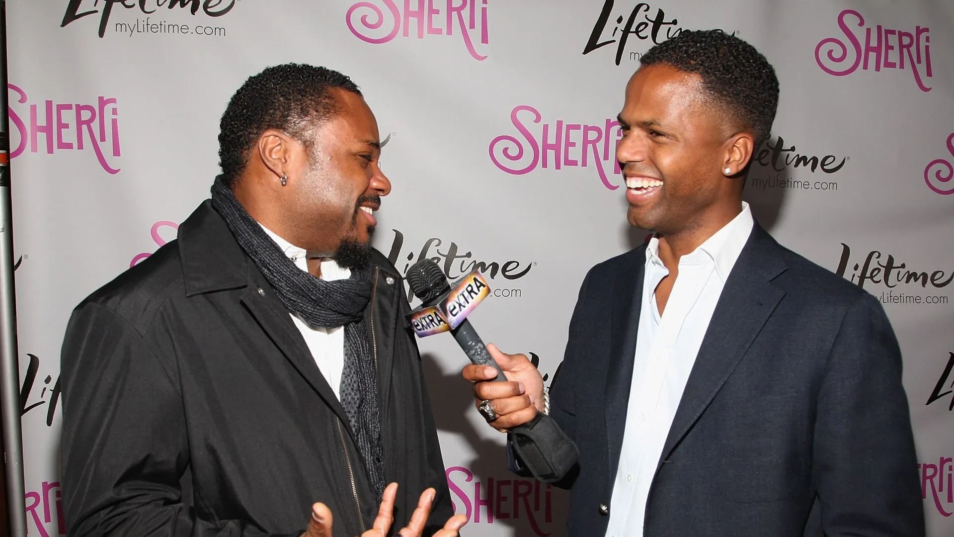 Malcolm-Jamal Werner is interviewed by A.J. Calloway at the launch party for new sitcom &quot;Sherri&quot; - Source: Getty