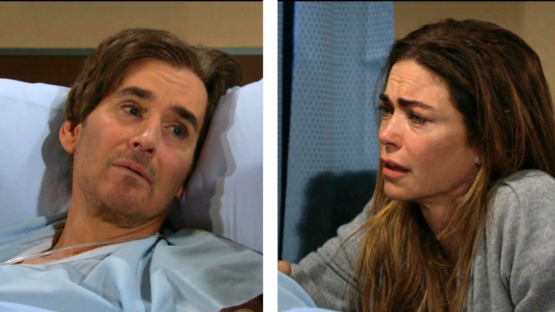 J. Eddie Peck (Cole) and Ameila Heinle (Victoria) shared a final farewell on The Young the Restless | Image: CBS
