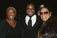 Actor Malcolm-Jamal Warner (C) poses with his mother Pam Warner (L) and Mama Stokes (R) during the 10th Annual Multicultural Prism Awards cocktail party (Source: Getty)