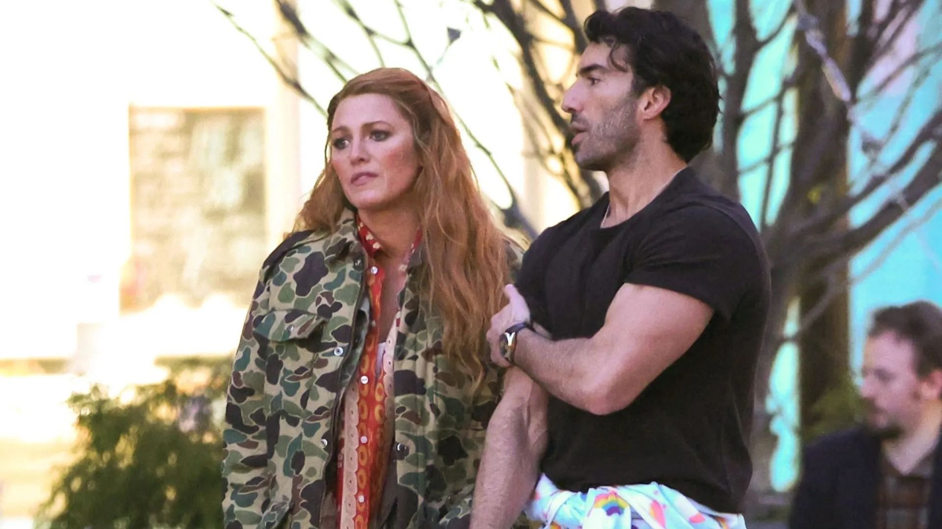Blake Lively and Justin Baldoni on the set of &quot;It Ends With Us&quot; (Getty via Soap Central CMS - Resized on Canva)