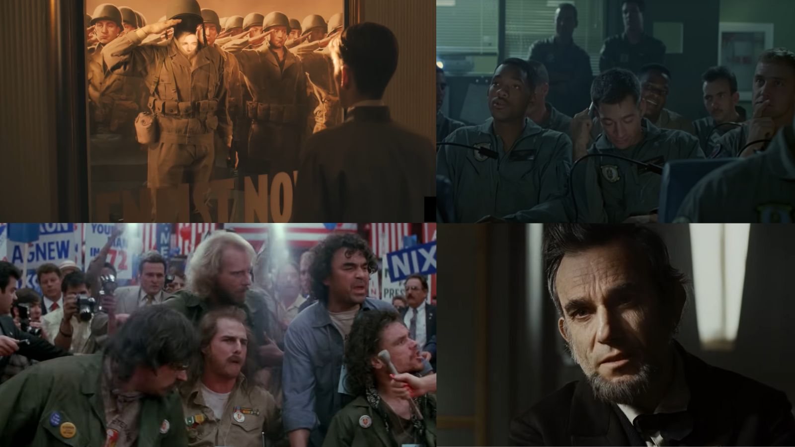 Still from Captain America: The First Avenger/ Independence Day/ Born on the Fourth of July/ Lincoln (Image via YouTube /@Marvel Entertainment/@20th Century Studios/@Universal Pictures)