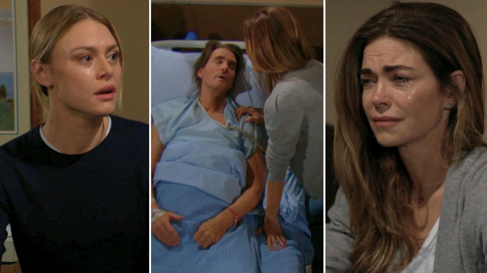 Claire (Hayley Erin) and Victoria (Amelia Heinle) are mourning Cole
