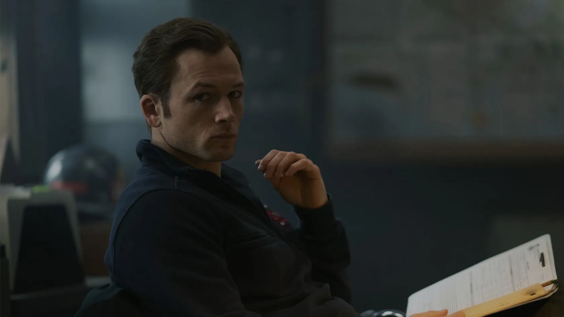 Taron Egerton as Dave Gudsen in Smoke (Image via Apple TV+/Youtube)