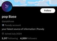 Pop Base calls itself "fakest source of information" (image via @popbase on X)