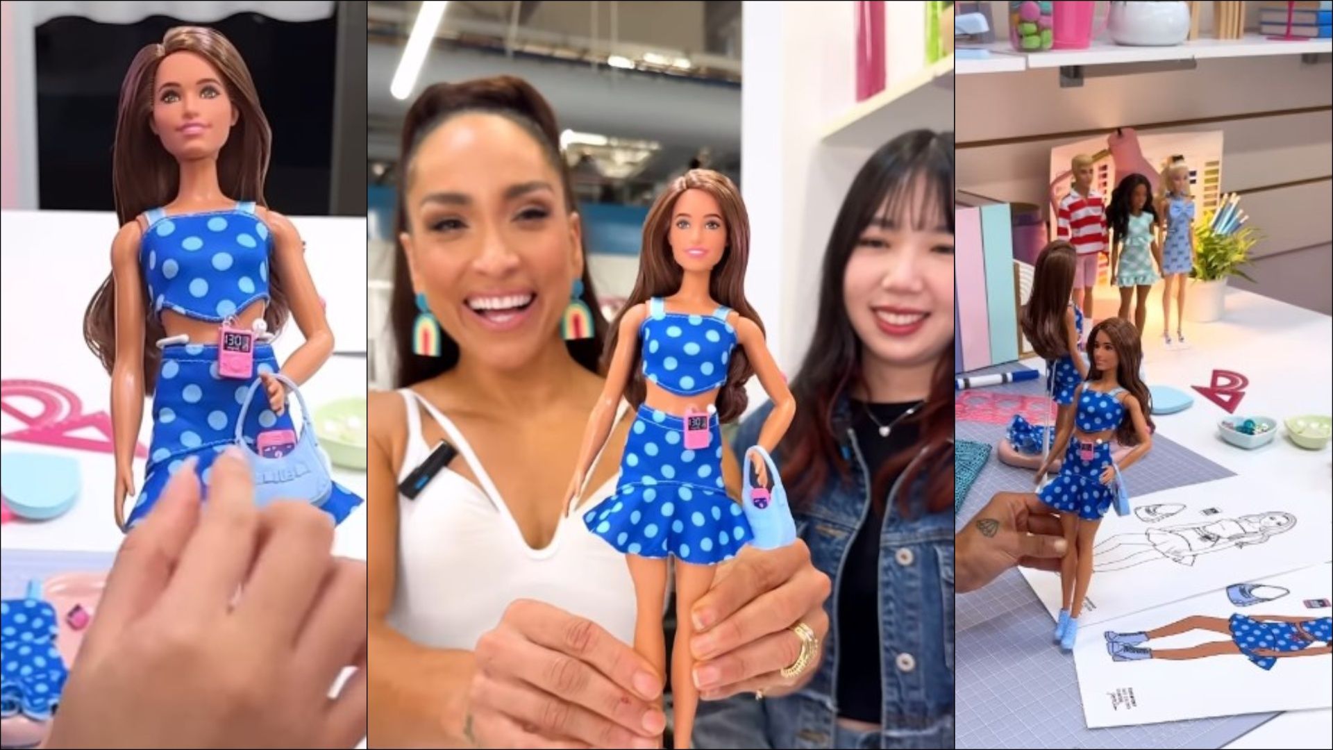 Robin Arz&oacute;n with Joyce, the Product Designer of the first Barbie with T1D (Image via Instagram/Barbie)