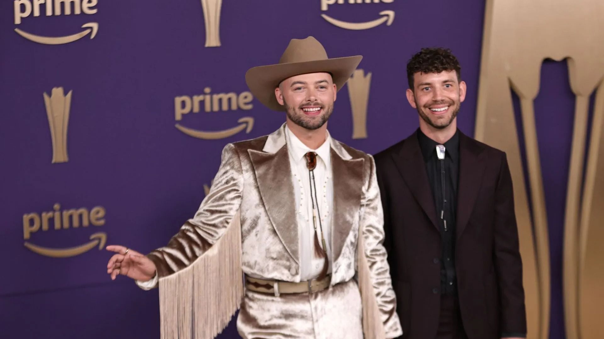 Adam Mac and Lee Pfund attend the 59th Academy of Country Music Awards - Source: Getty
