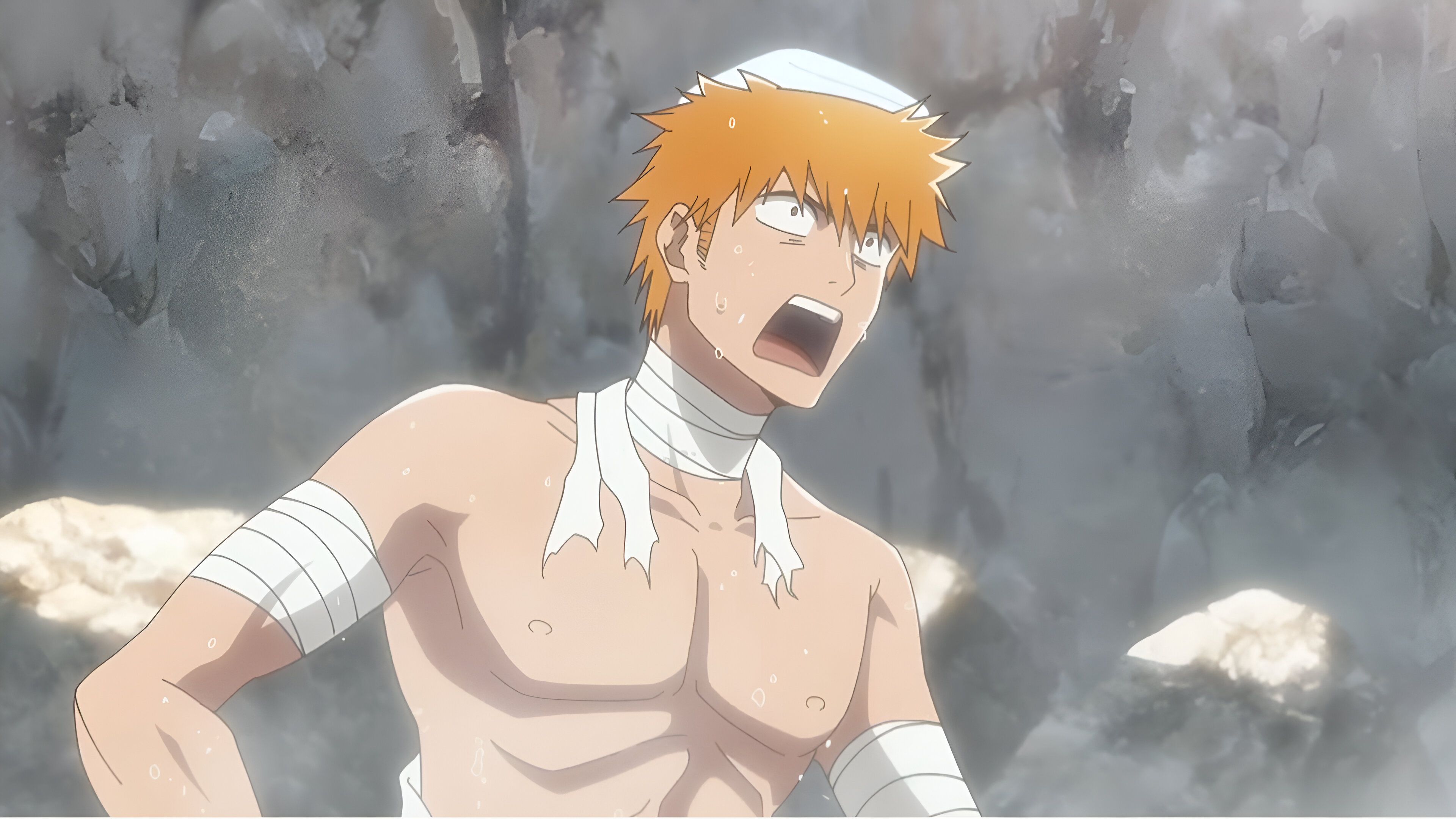 Ichigo as seen taking bath in one of Squad Zero