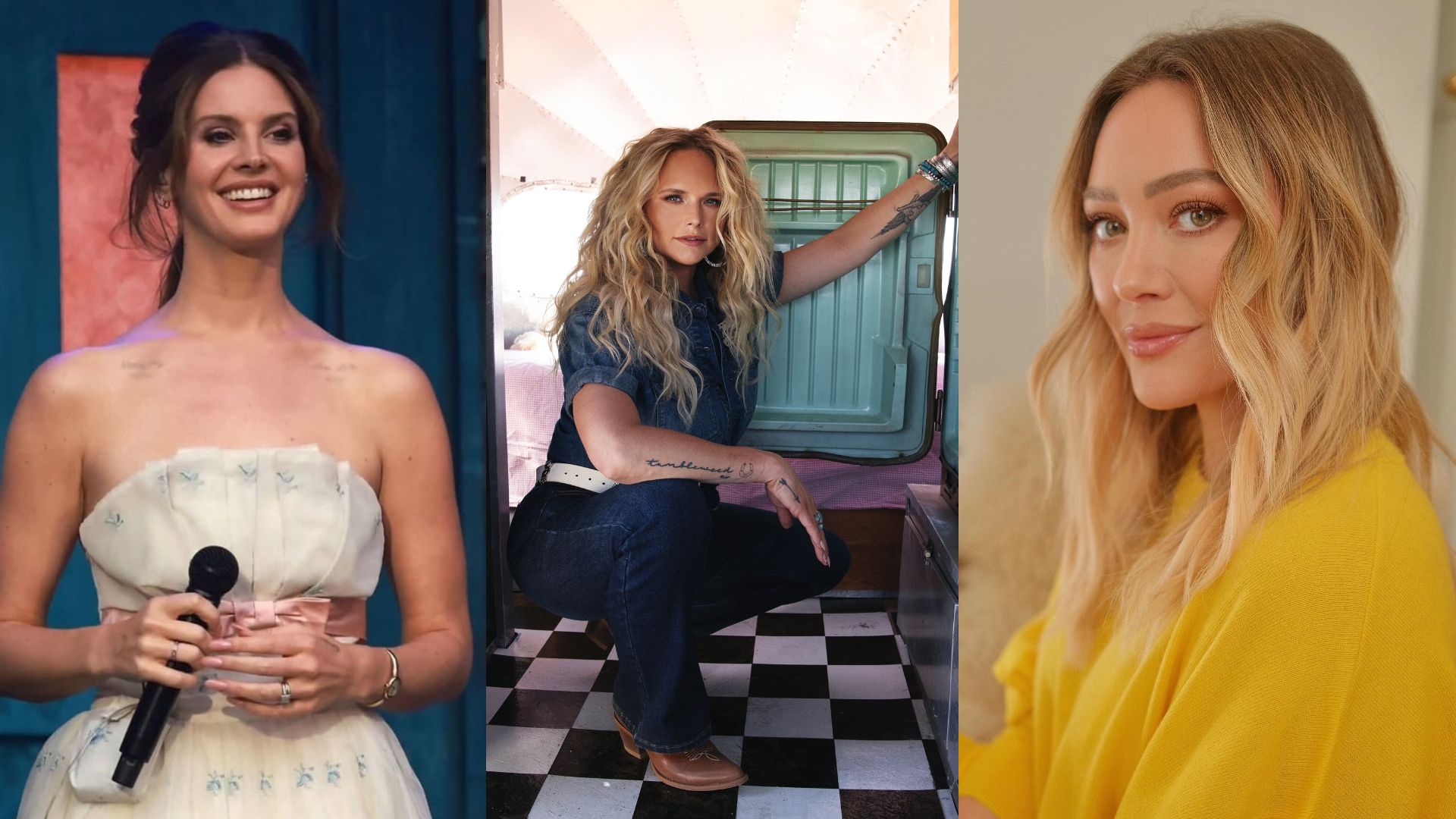 Lana Del Rey, Miranda Lambert, and Hilary Duff (Image via Instagram)