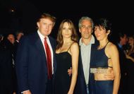 Trump, Knauss, Epstein, and Maxwell at Mar-A-Lago (Image via Getty)