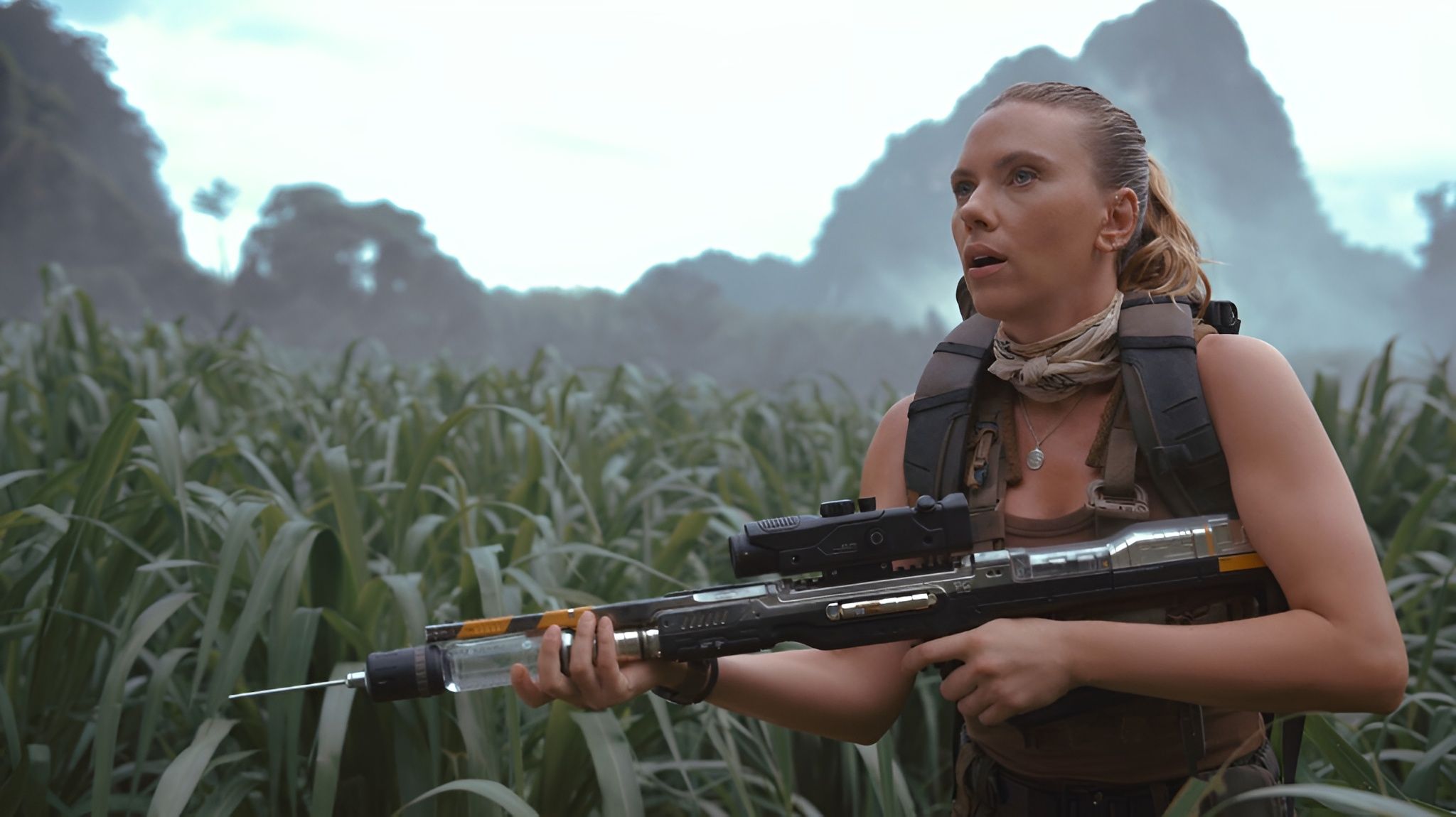 Scarlett Johansson&rsquo;s Zora survives at the end of Jurassic World Rebirth (Image via Universal Pictures)