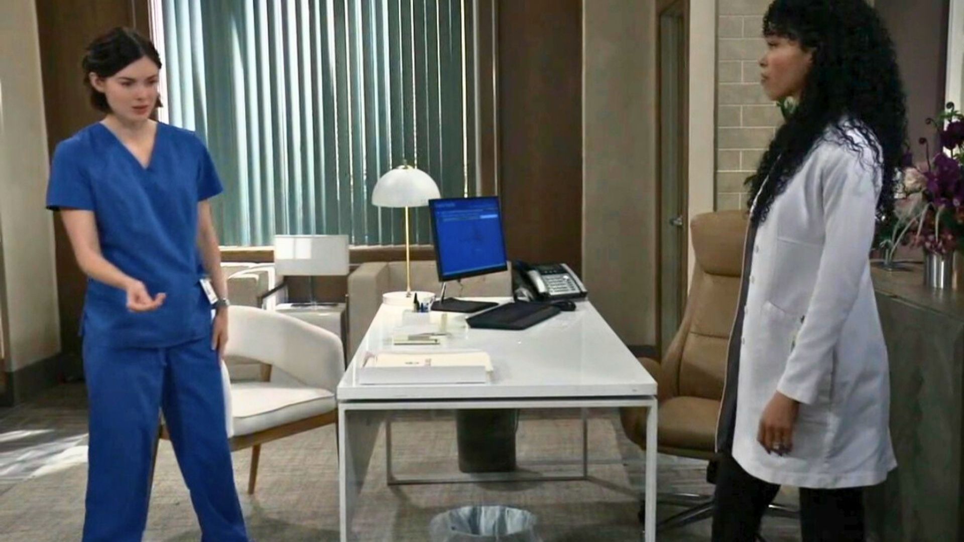 Portia throws Willow&#039;s wedding invitation in the trash before she tells her the truth about Drew&#039;s blackmail on General Hospital | Image: ABC