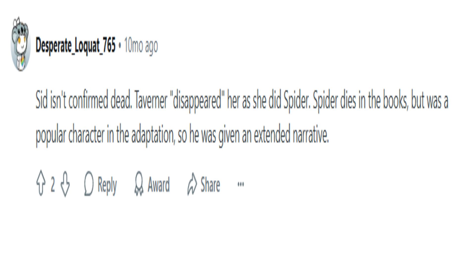 Reddit fan speculation (image source- reddit)