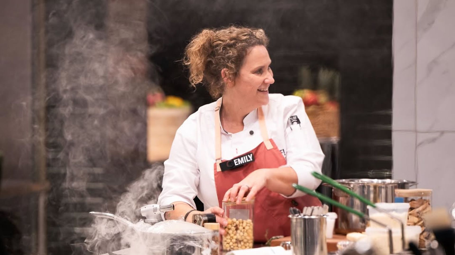 Chef Emily Brubaker on Yes, Chef! (Image via Instagram/ @chefbrubs)
