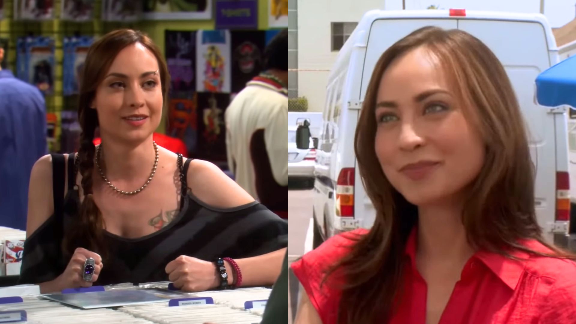 Courtney Ford in The Big Bang Theory and Dexter | Image via Warner Bros. Television and Showtime Networks