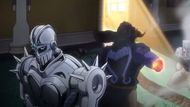 Polnareff's Silver Chariot as seen behind Vanilla Ice (Image Source: David Production)