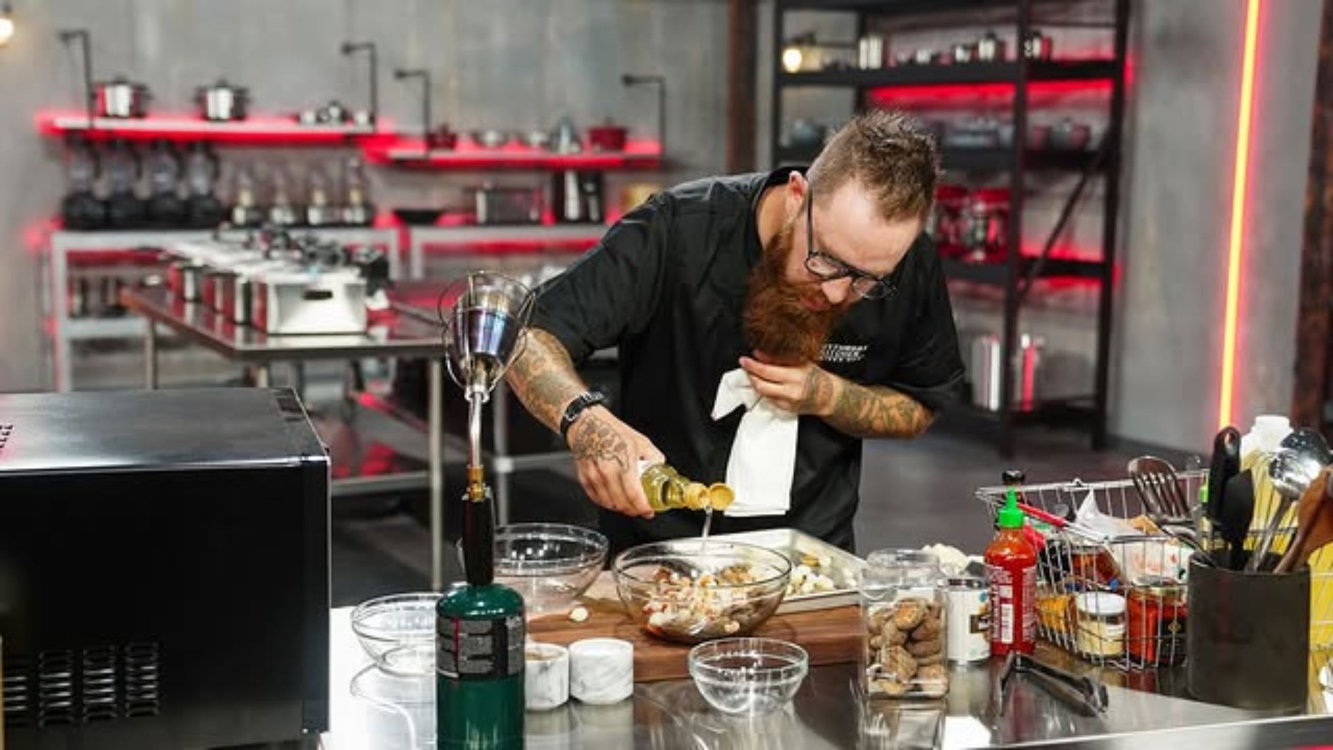 Chef Adam Pawlak on Cutthroat Kitchen: Knives Out (Image via Instagram/ @foodnetwork)