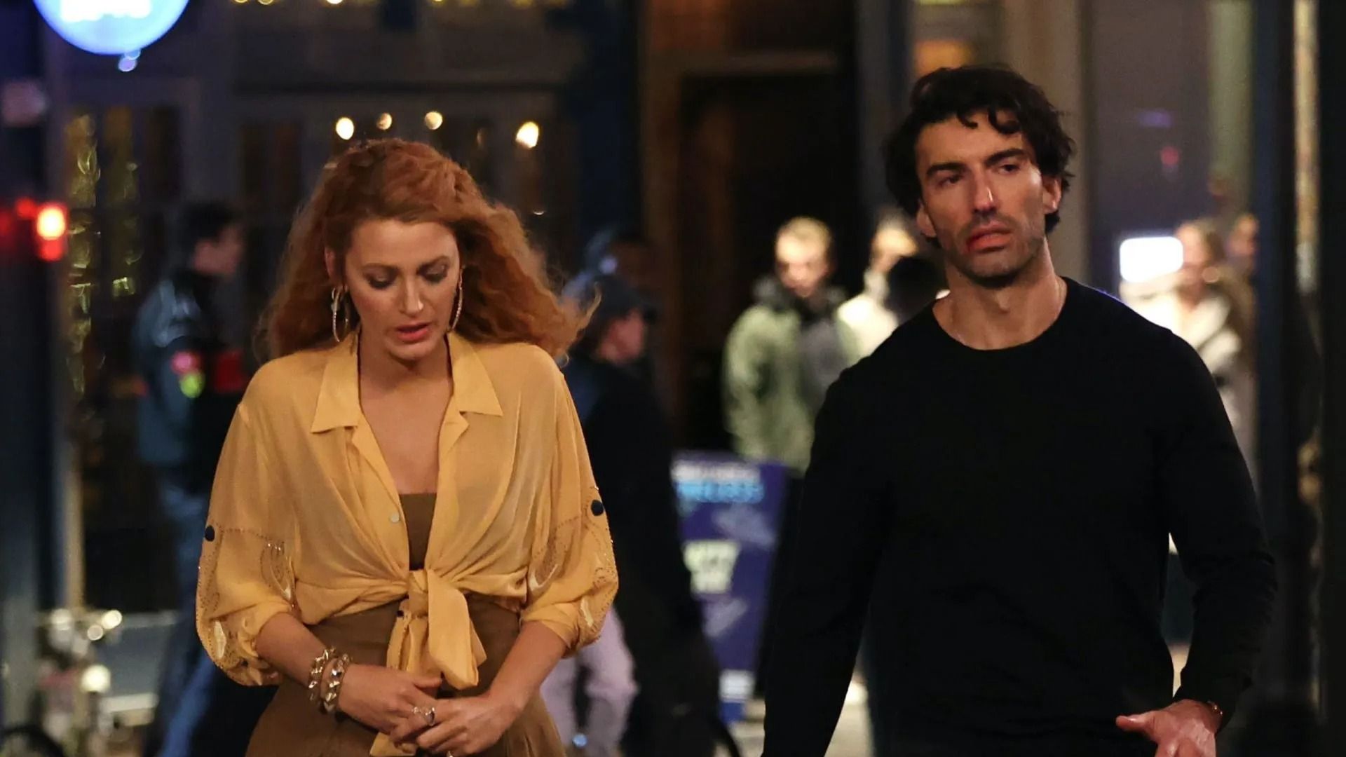 Blake Lively and Justin Baldoni are seen on the set of 