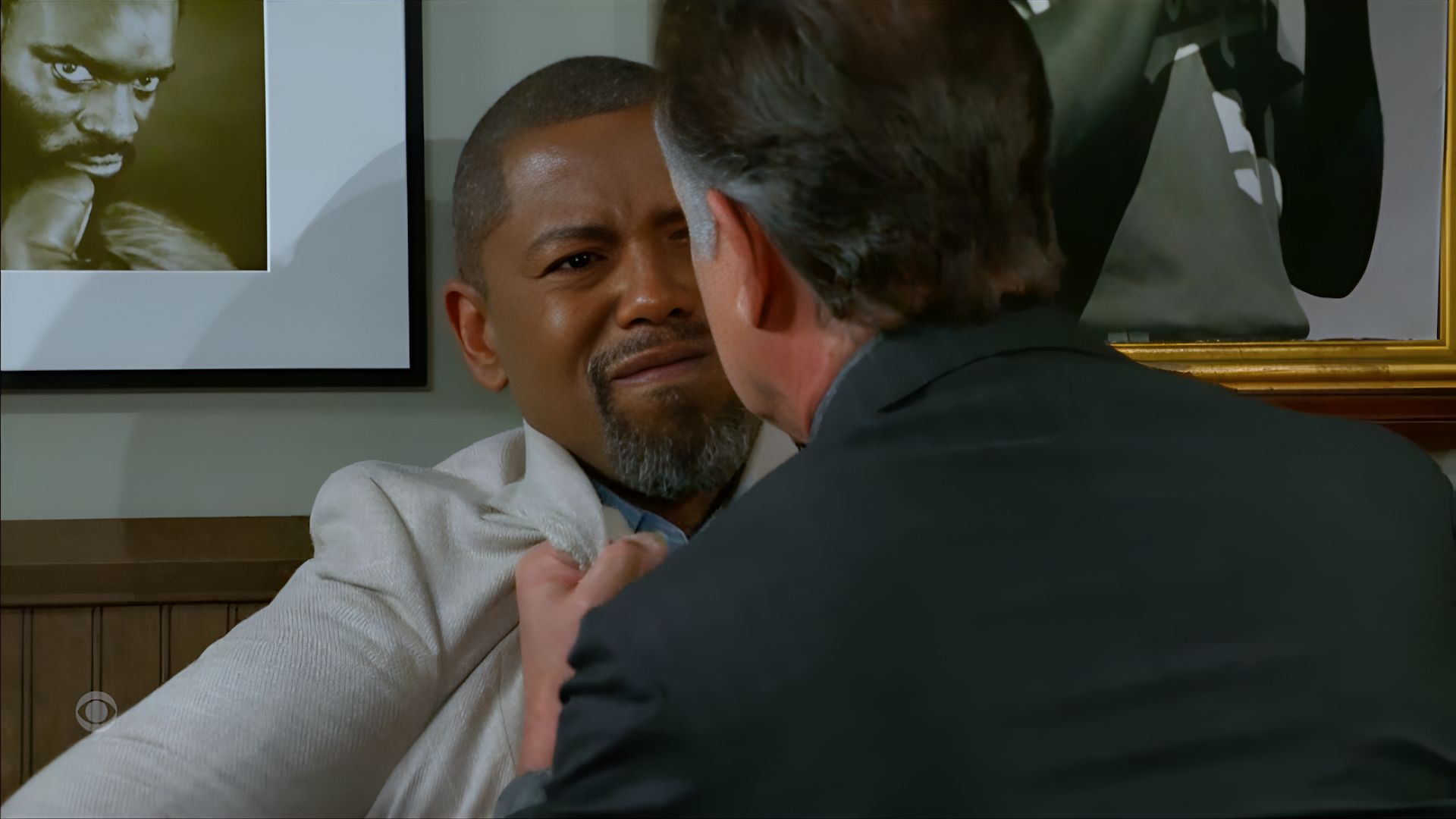 Doug nearly got the Jack Daniels knocked out of him for mouthing off to Joey on Beyond the Gates | Image: CBS