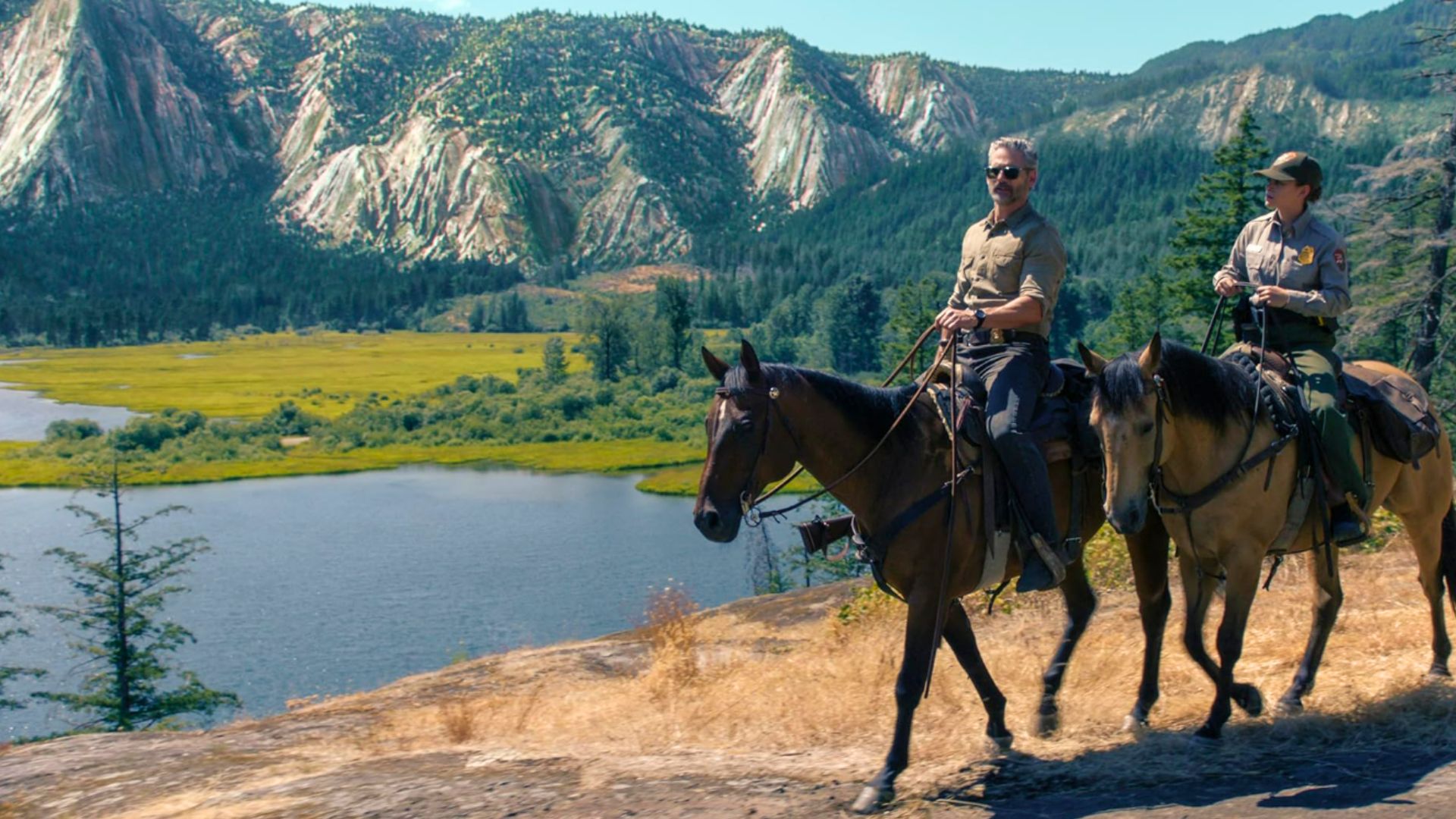 Eric Bana and Lily Santiago in Untamed (Image via Netflix)