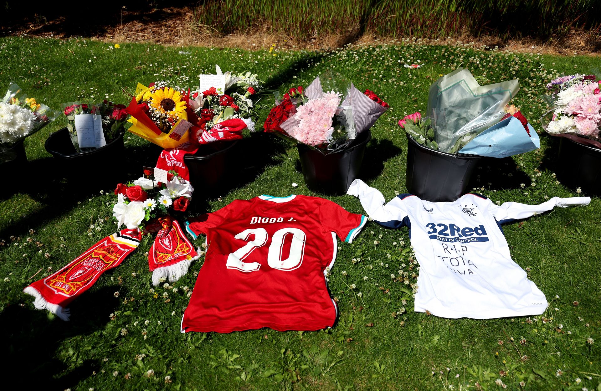 Tributes Laid For Diogo Jota At Anfield - Source: Getty