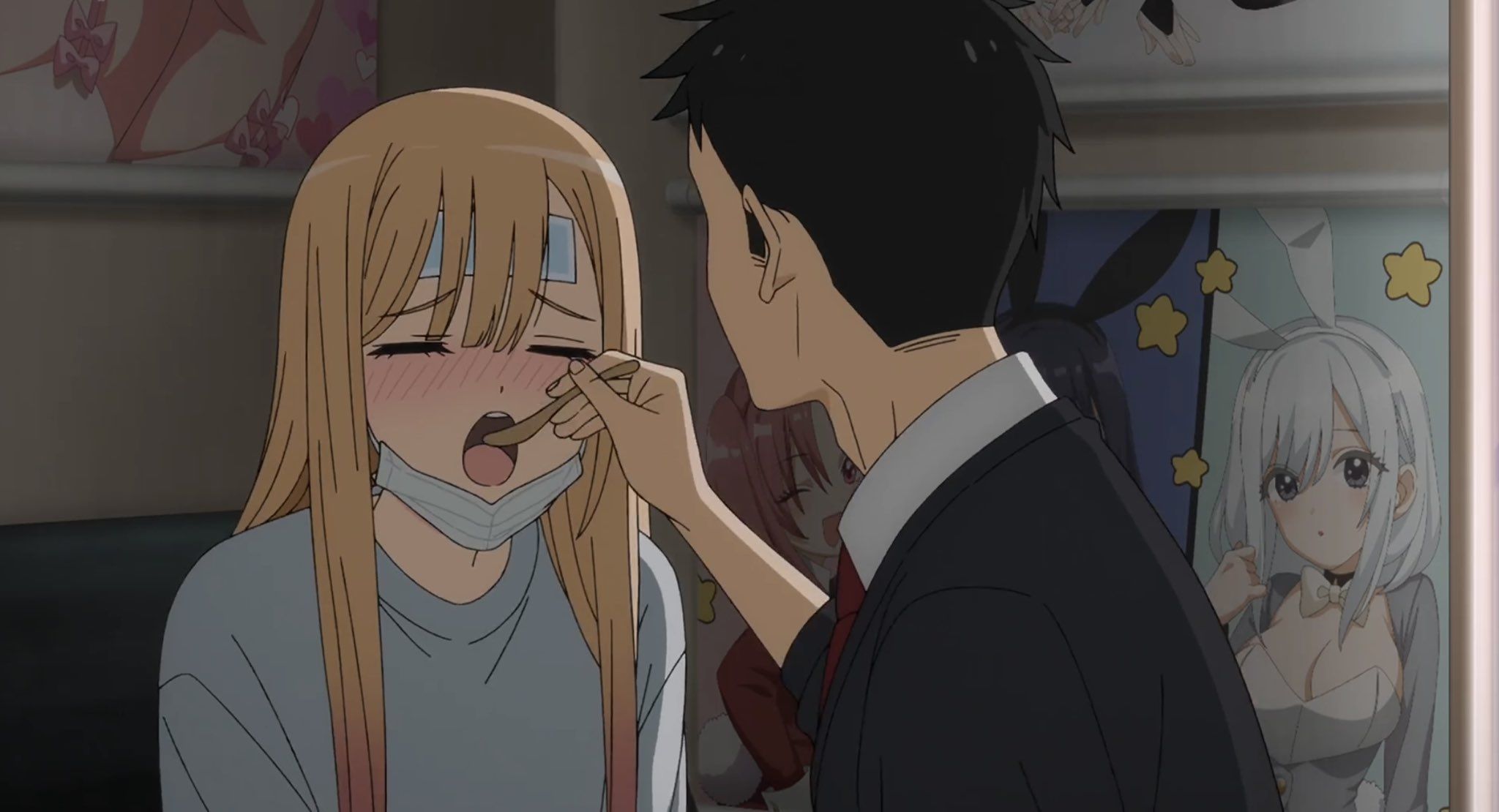 Gojo taking care of Marin as seen in My Dress-Up Darling 