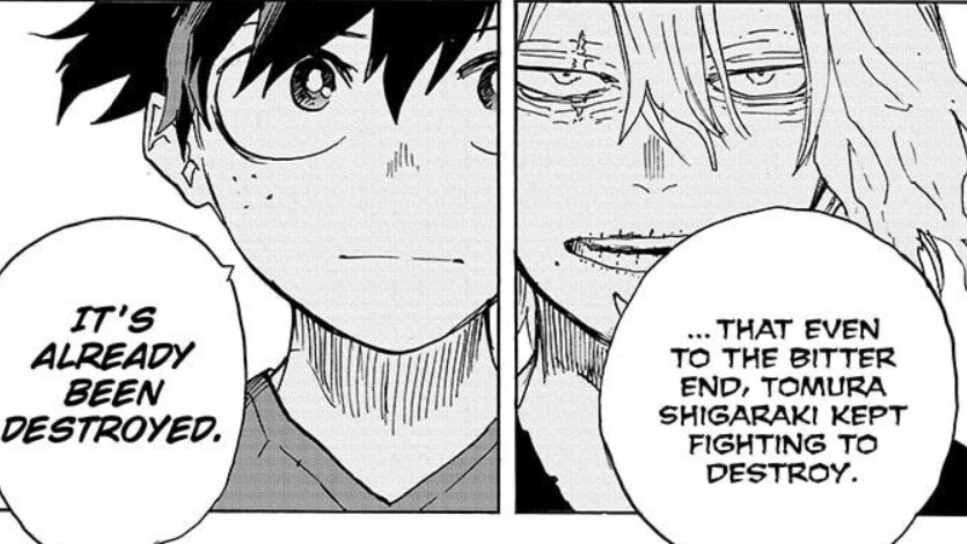 Midoriya and Shigaraki&#039;s last word exchange (Image Source: Shueisha)