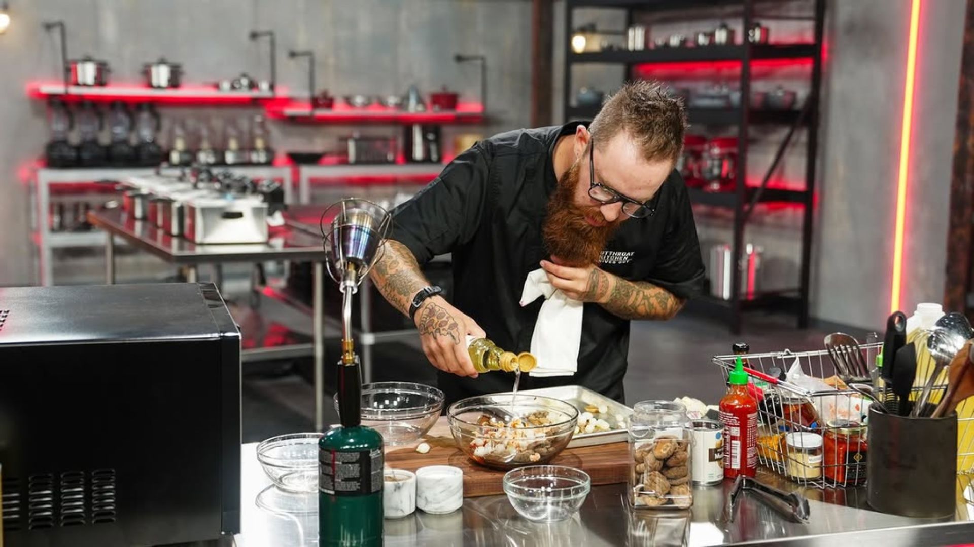 Chef Adam Pawlak on Cutthroat Kitchen: Knives Out (Image via Instagram/ @foodnetwork)