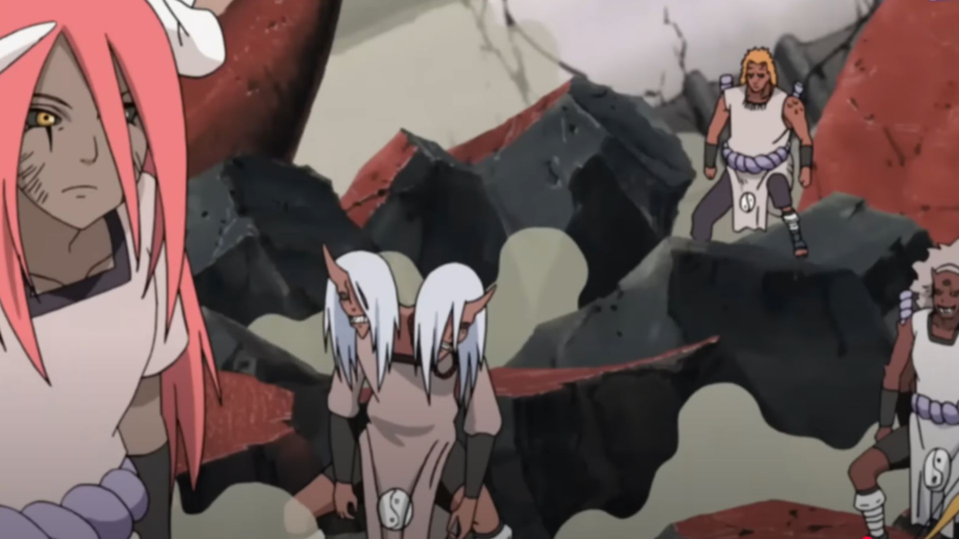 The reanimated Sound Four during the Fourth Great Ninja War (Image Source: Studio Pierrot)
