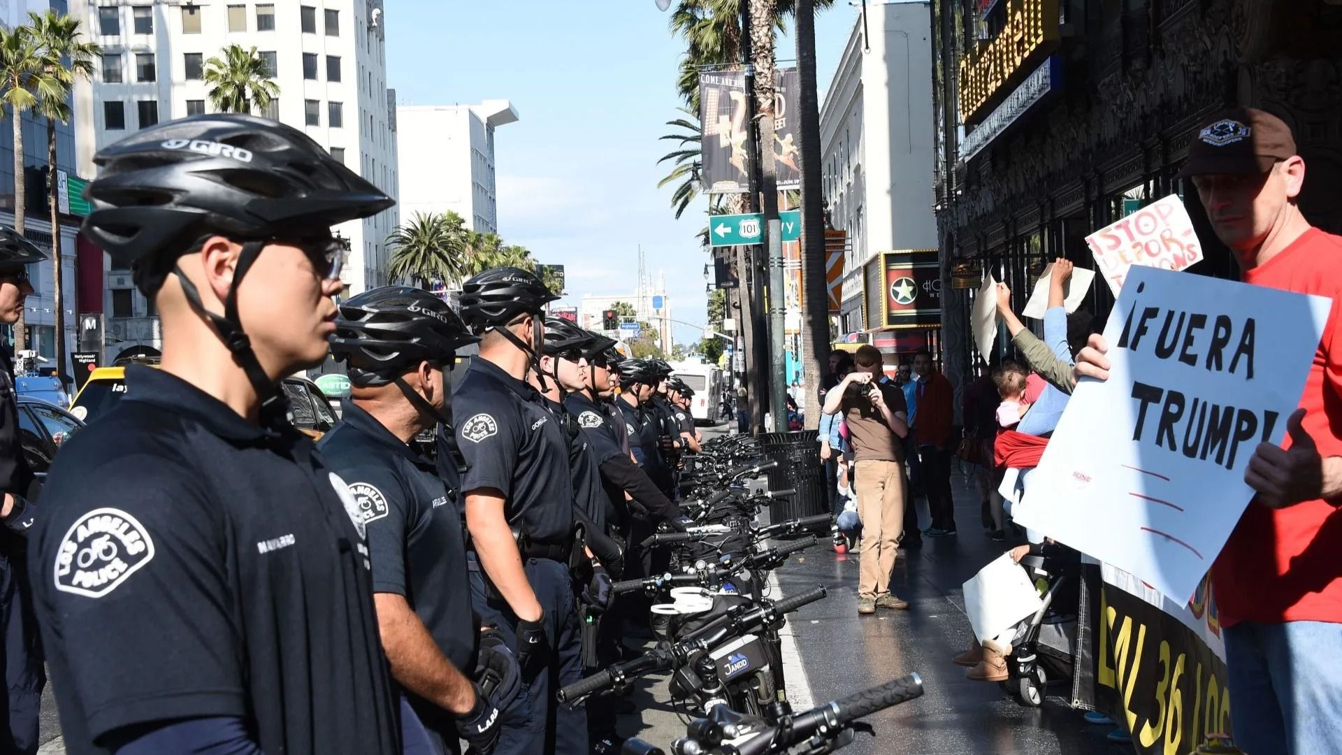 Anti-Trump Protestors Rally Outside Jimmy Kimmel Show - Source: Getty