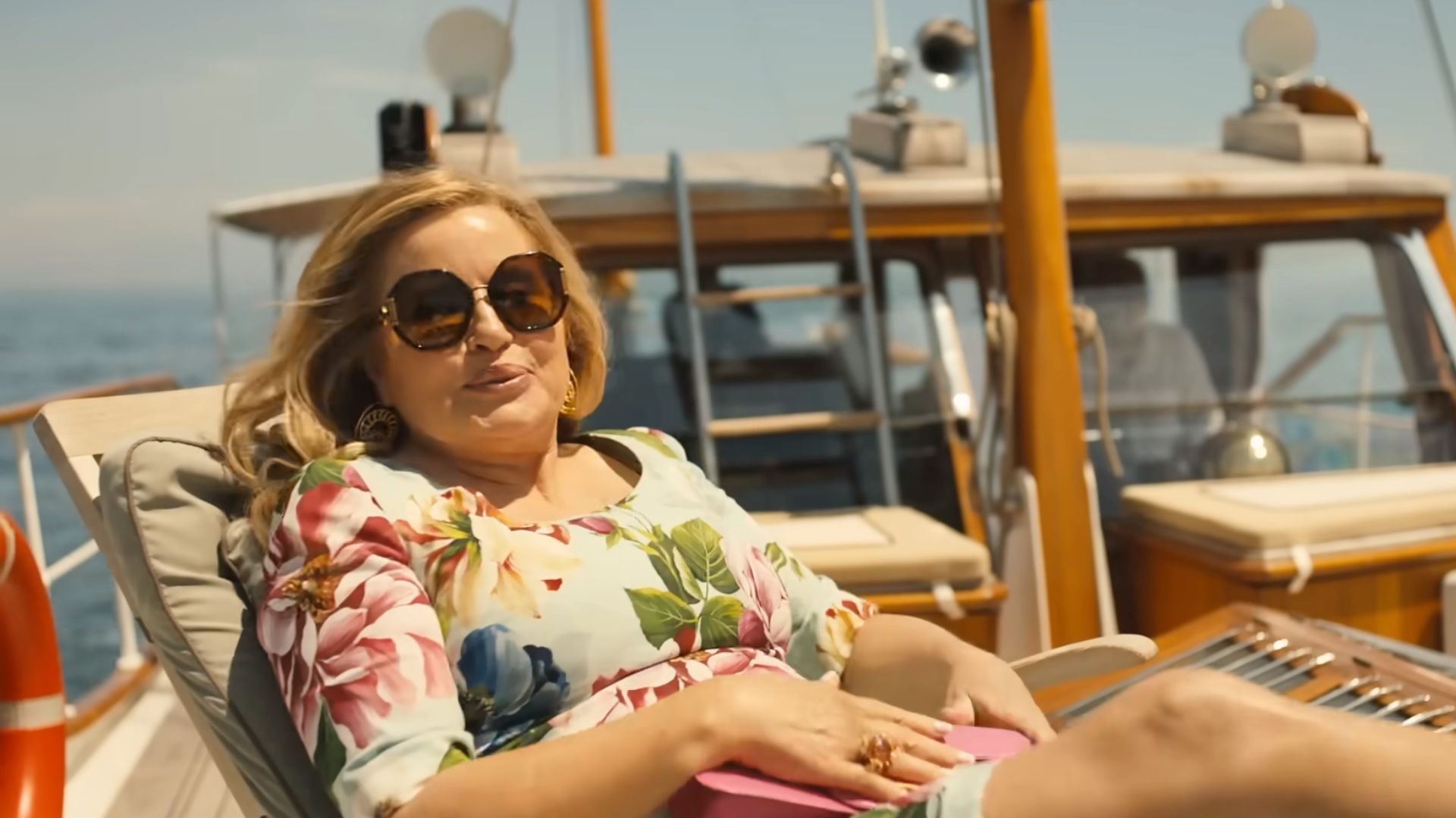 Jennifer Coolidge in The White Lotus | Image via YouTube/HBO