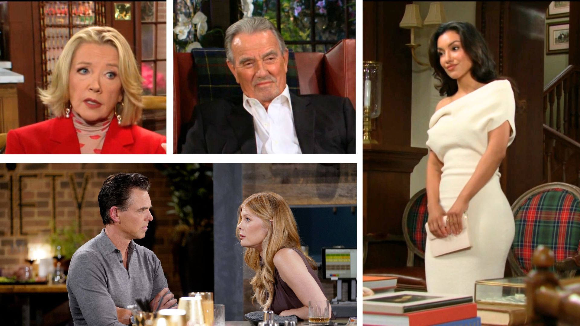 Nikki (Melody Thomas Scott) and Victor (Eric Braeden) sparred as did Billy (Jason Thompson) and Phyllis (Michelle Stafford) while Audra (Zuleyka Silver) suffered a setback on The Young and the Restless | Image: JPI