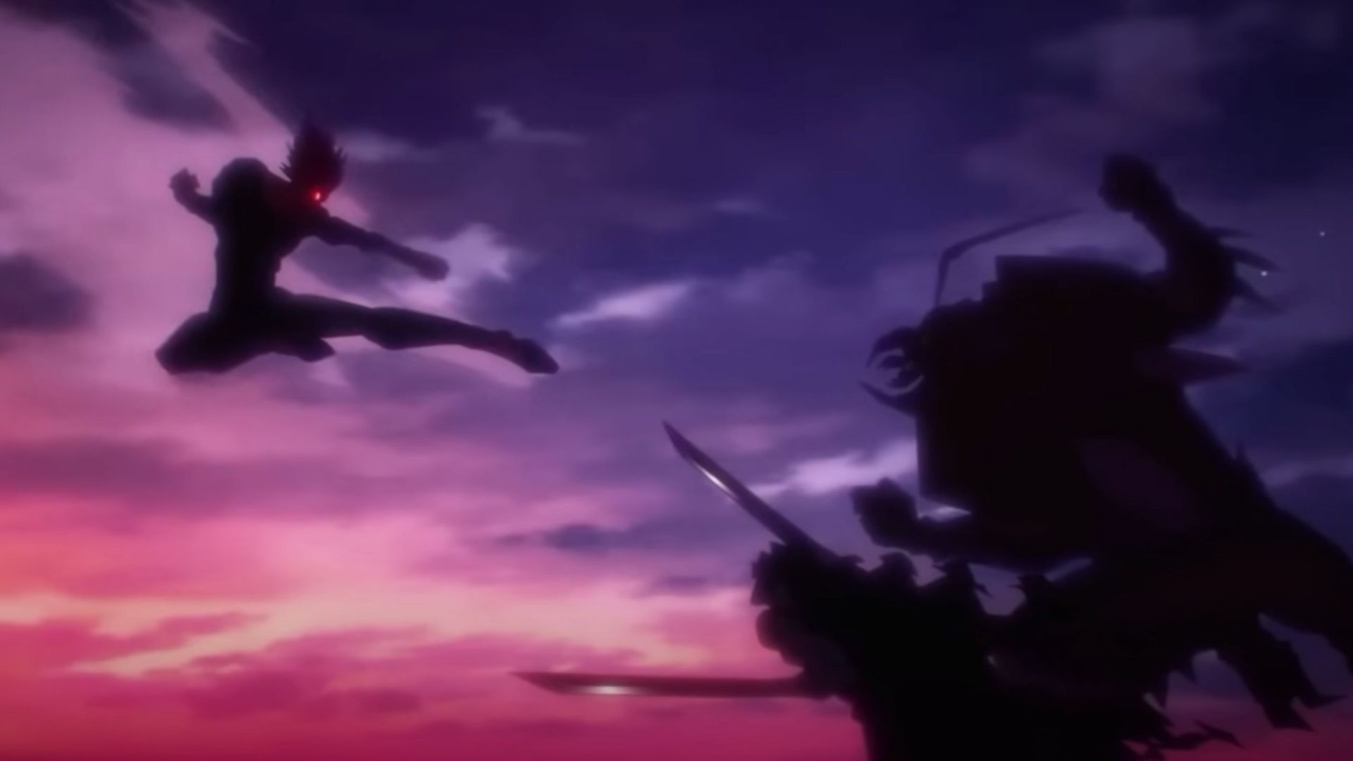 Garou VS Royal Ripper &amp; Bug God as seen in the trailer (Image Source: Studio J.C. Staff)