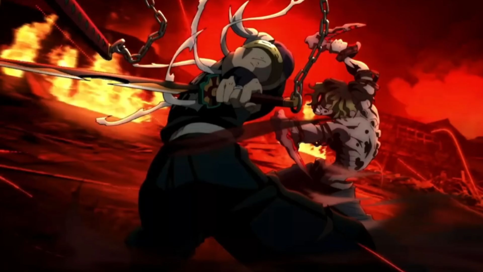 Top-tier animation quality and clash in the Entertainment District Arc (Image Source: Studio Ufotable)
