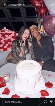 Lamine Yamal with Nicki Nicole on her birthday. (Image via Instagram/@lamineyamal)