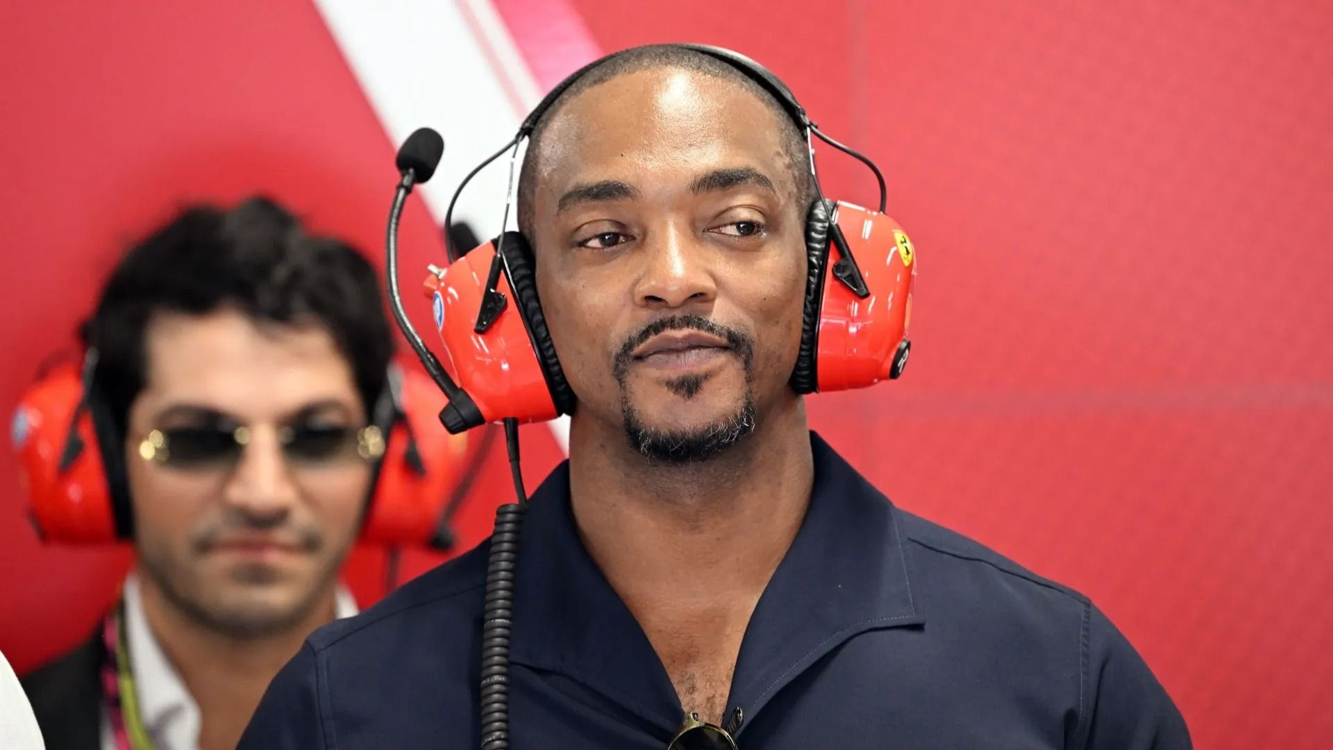 Anthony Mackie in the Ferrari garage during final practice ahead of the F1 Grand Prix of Hungary - Source: Getty