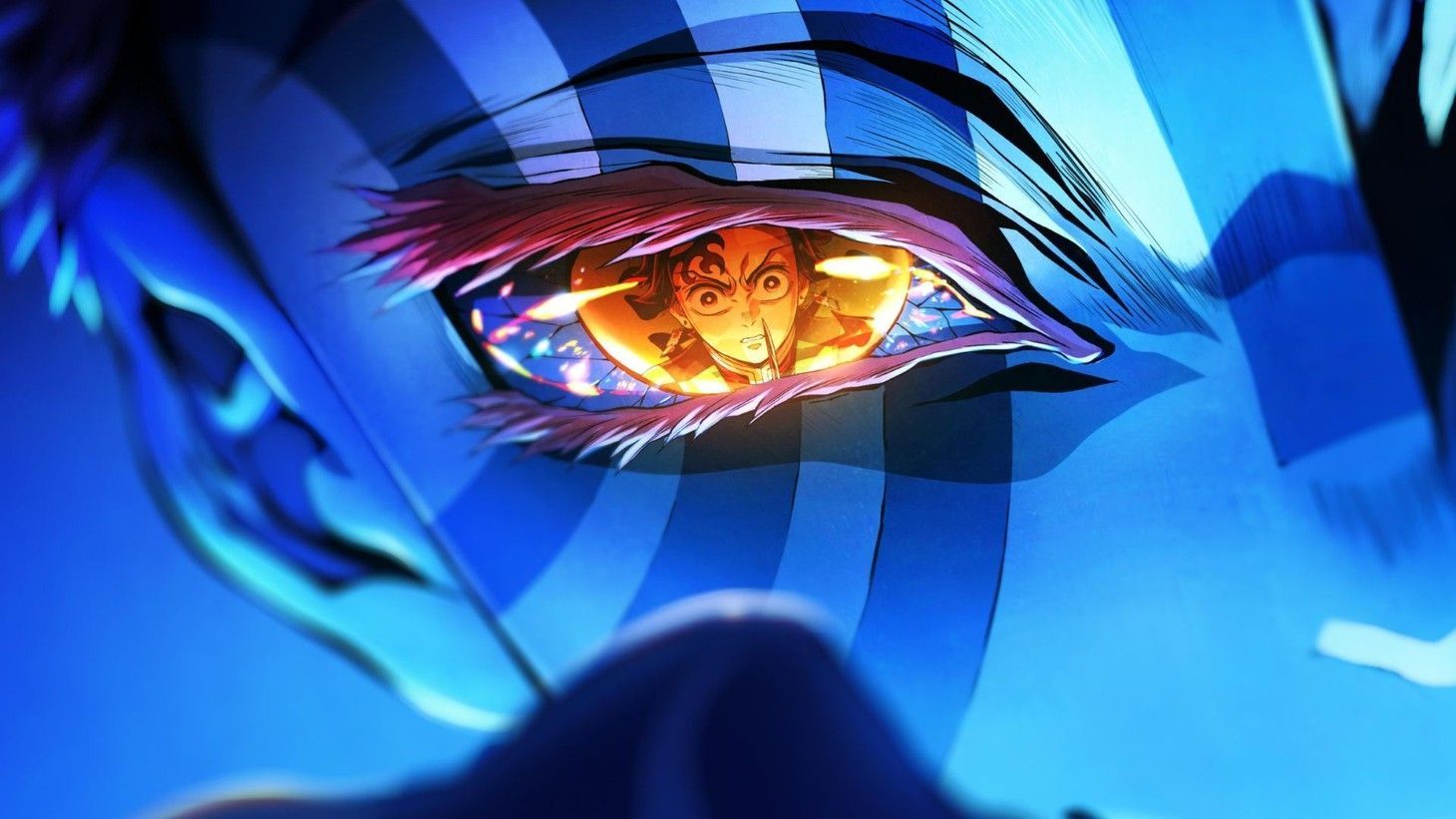 Akaza and Tanjiro as seen in the anime 