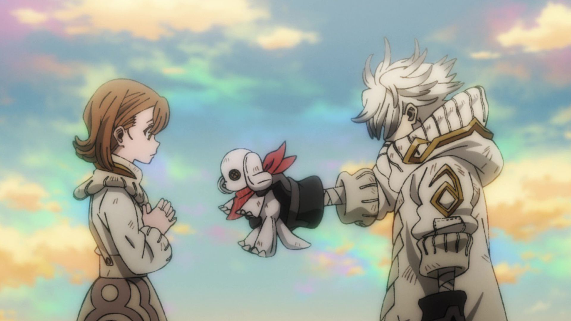 Rudo and Chiwa as seen in the Gachiakuta anime 