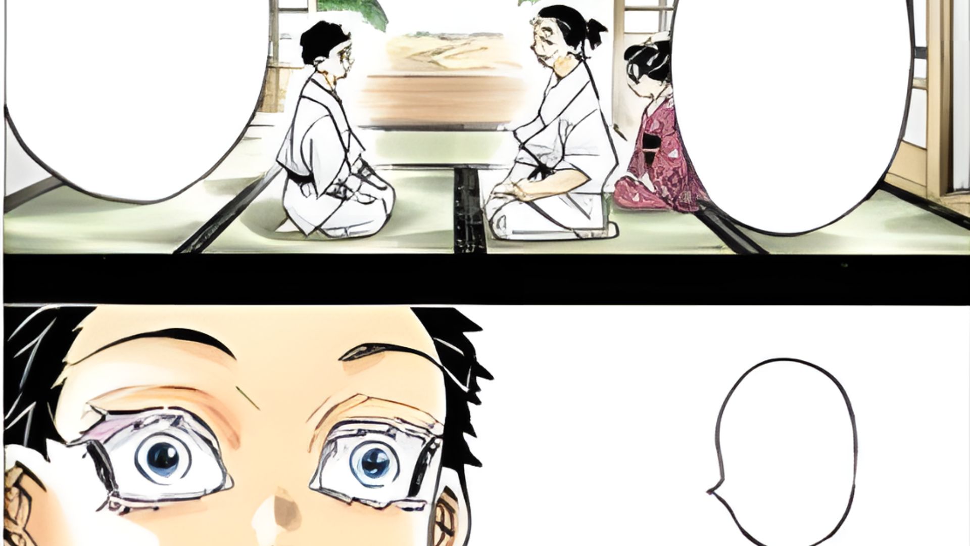 Keizo teaching Hakuji (Image Credits: Shueisha)