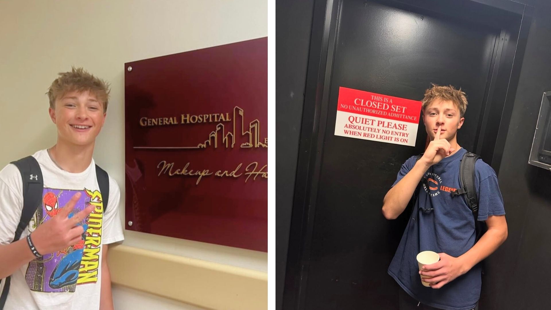 Asher Antonyzyn backstage on the set of General Hospital | Image: Instagram