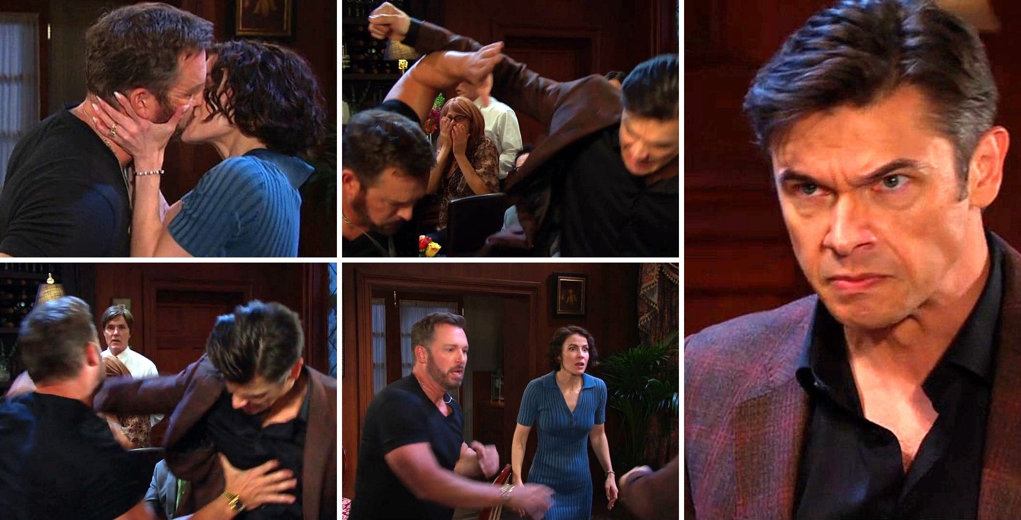 Days of Our Lives&#039; Brady and Xander fighting. | Image Source: Peacock