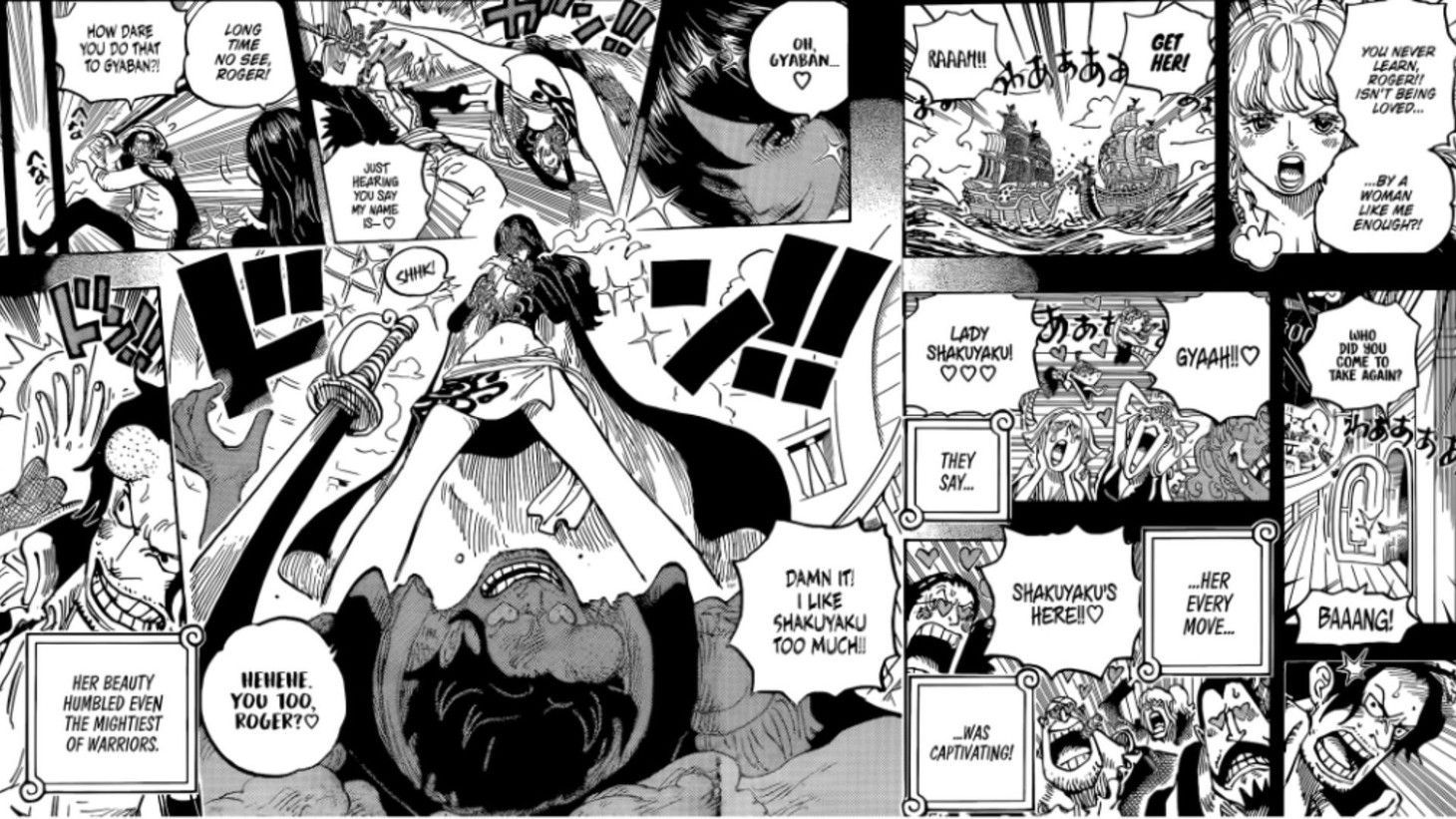 A manga panel showing Roger like Shakuyaku (Image Source: VIZ)