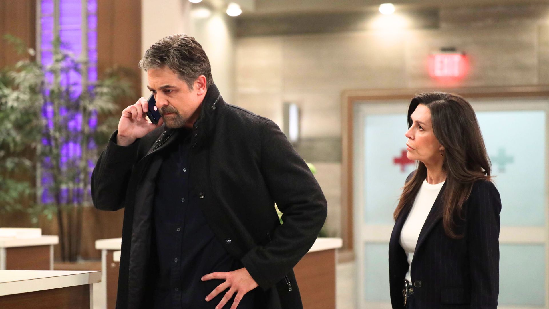 Maybe Jack Brennan (Chris McKenna) didn&#039;t sing at the Nurses Ball this year because he was busy working with Anna (Finola Hughes) on General Hospital | Image: Disney/Christine Bartolucci