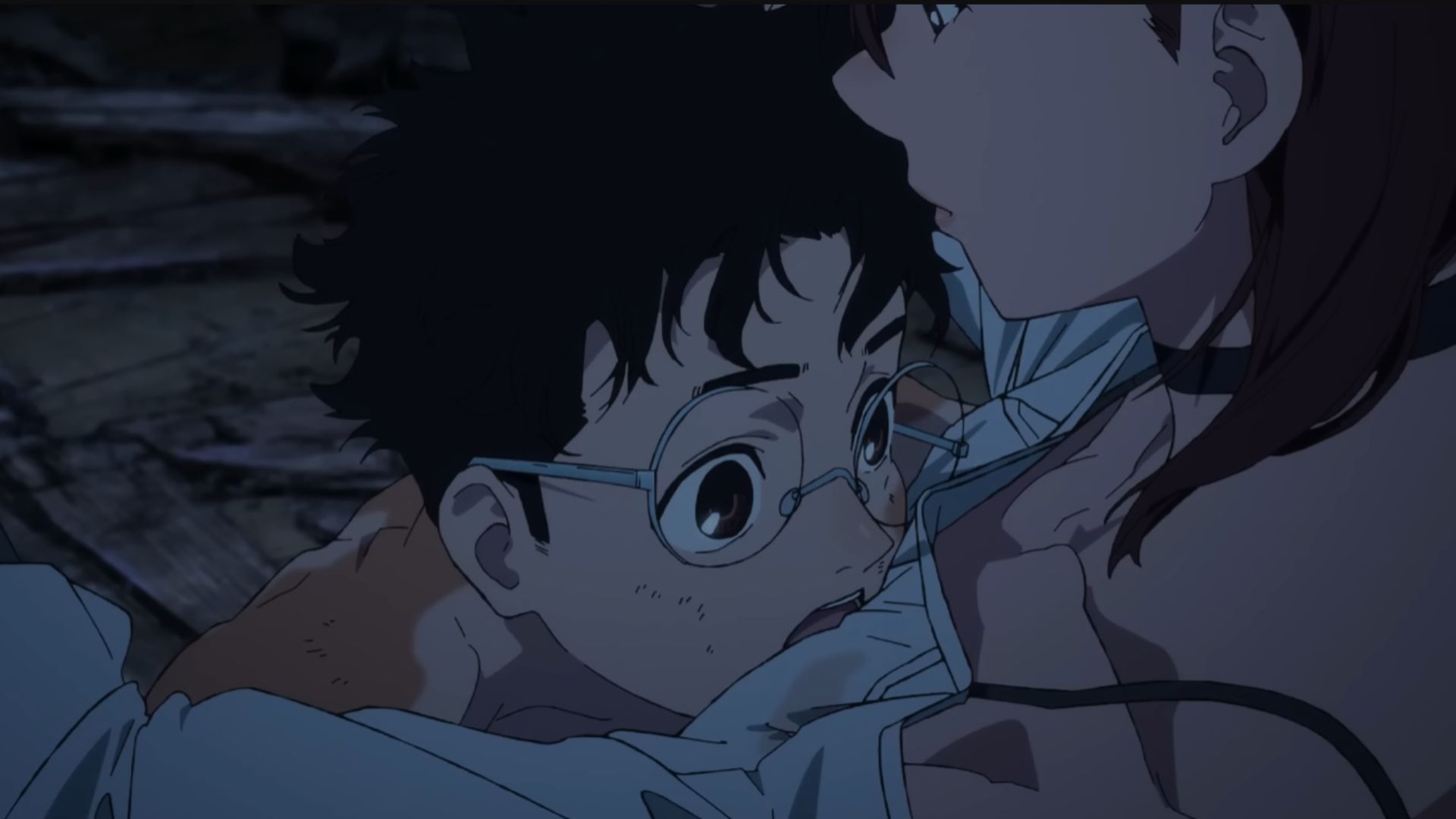 Okarun fell on Momo in Dandadan season 2