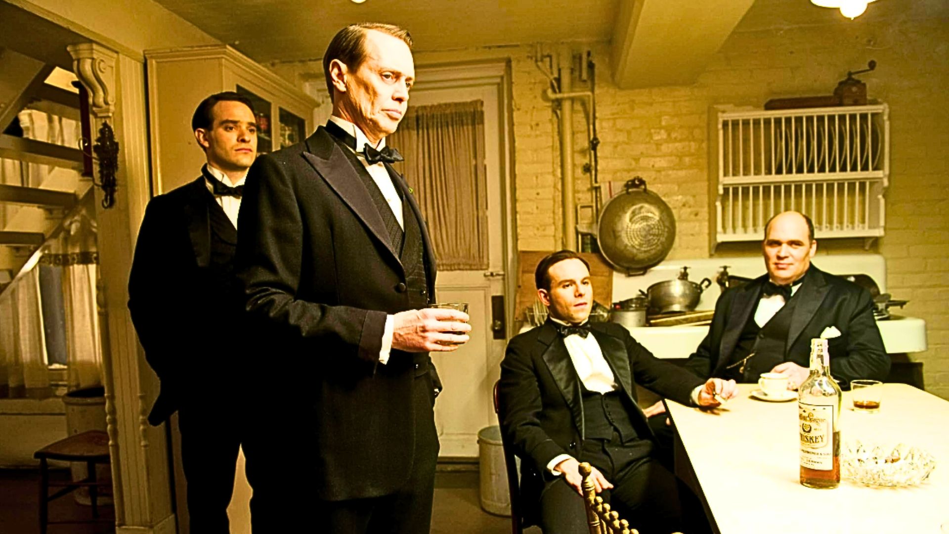 Steve Buscemi, Glenn Fleshler, Anatol Yusef, and Charlie Cox in Boardwalk Empire (Image via HBO)