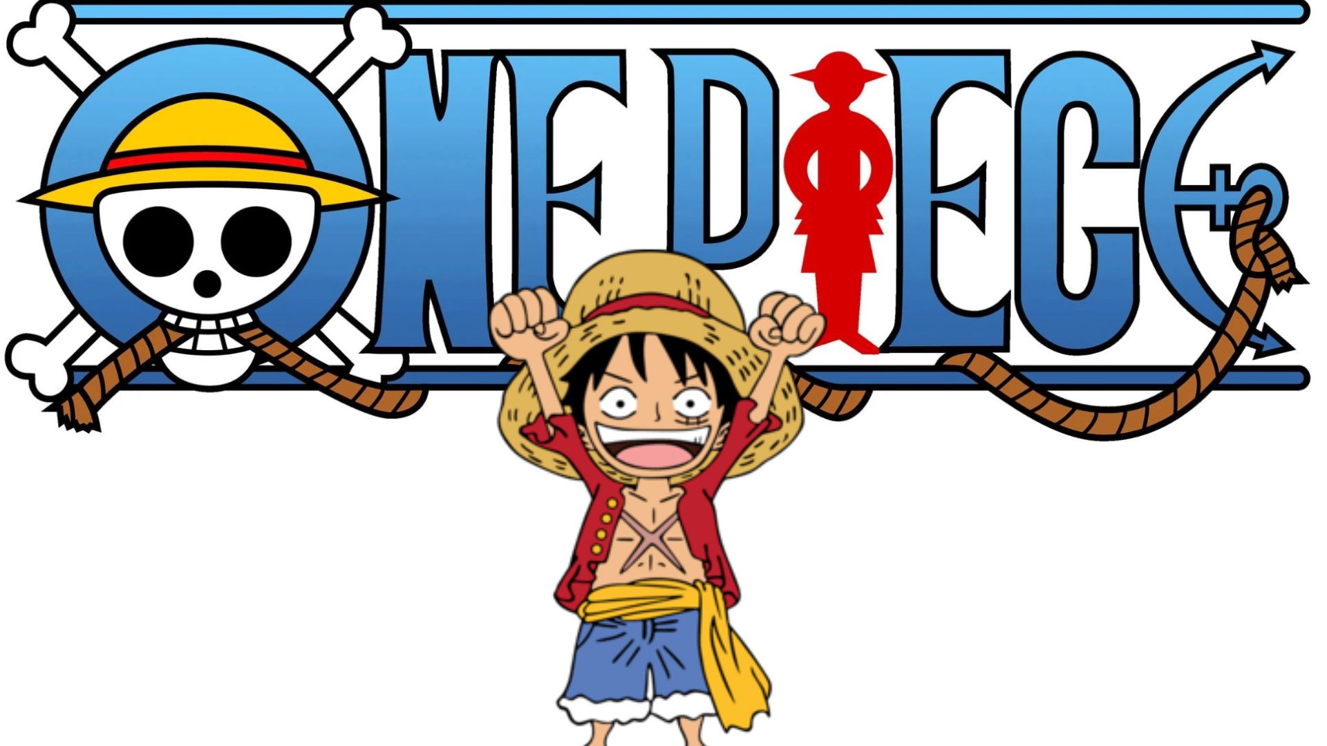 Logo of One Piece with kid Luffy 